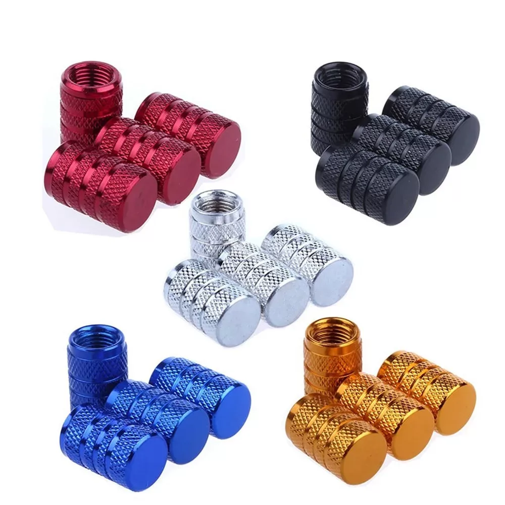 (4 Pcs) Tire Valve Stem Caps, Textured (Universal)