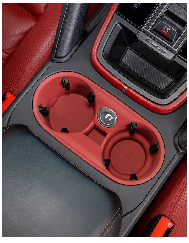 Silicone Car Cup Holder For Porsche Cayenne Macan Center Console Bottle Holder Insert Anti Slip Drink Organizer Auto Accessories