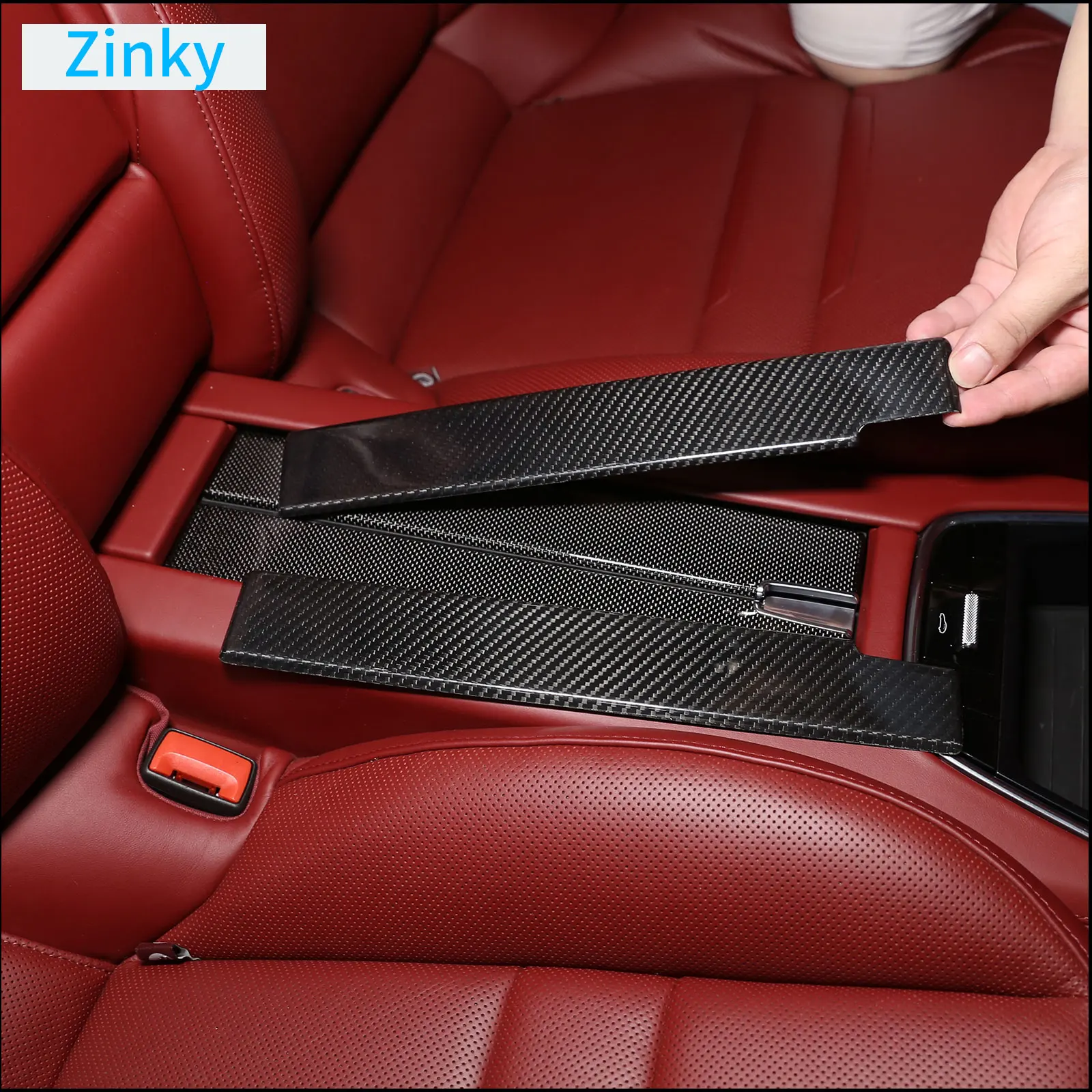 Rear Center Storage, Carbon Fiber Trim (Panamera 2017-2020)