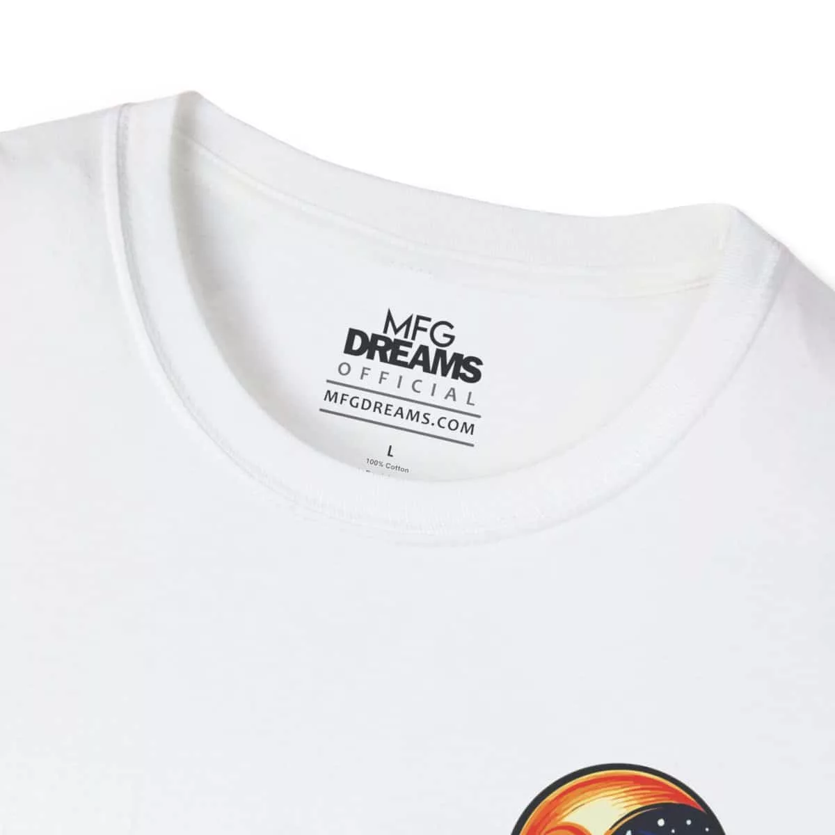 Florida Moons &Amp; Stars (Unisex Graphic Tee) | Mfg Dreams Florida Moons &Amp; Stars (Unisex Graphic Tee) In White - Inside Collar Closeup