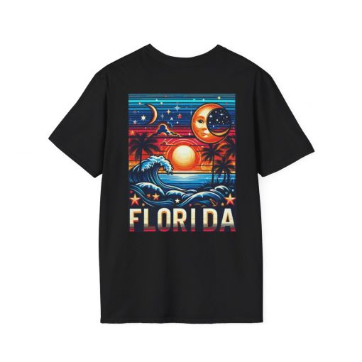Florida Moons &Amp; Stars (Unisex Graphic Tee) In Black - Back Design