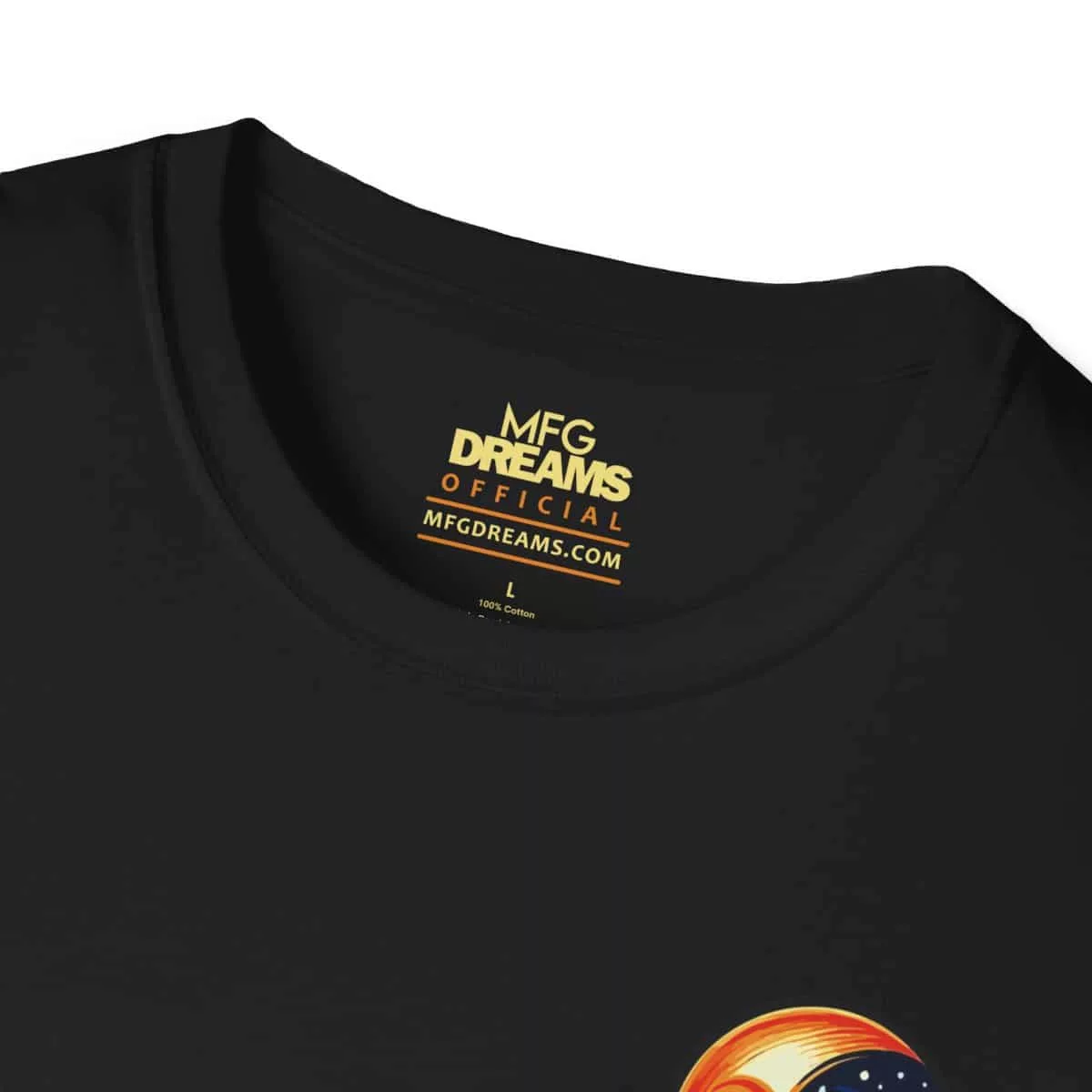 Florida Moons &Amp; Stars (Unisex Graphic Tee) | Mfg Dreams Florida Moons &Amp; Stars (Unisex Graphic Tee) In Black - Inside Collar Closeup
