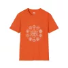 Cosmic Order Sacred Geometry (Unisex Tee) In Orange - Front Design