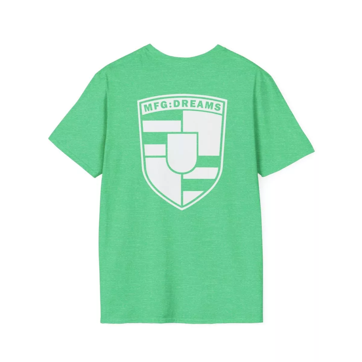 Cosmic Order Sacred Geometry (Unisex Tee) in Heather Irish Green - Back Design