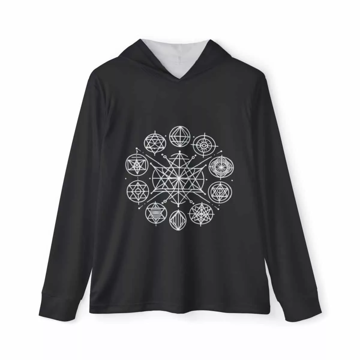 Cosmic Order Sacred Geometry (Black Warmup Hoodie)