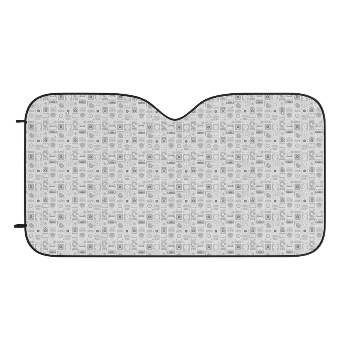 DJ Drip (White): Turntable, CDJ, Mixer, Speaker Pattern - Car Sun Visor (Multiple Sizes / Universal Fit)