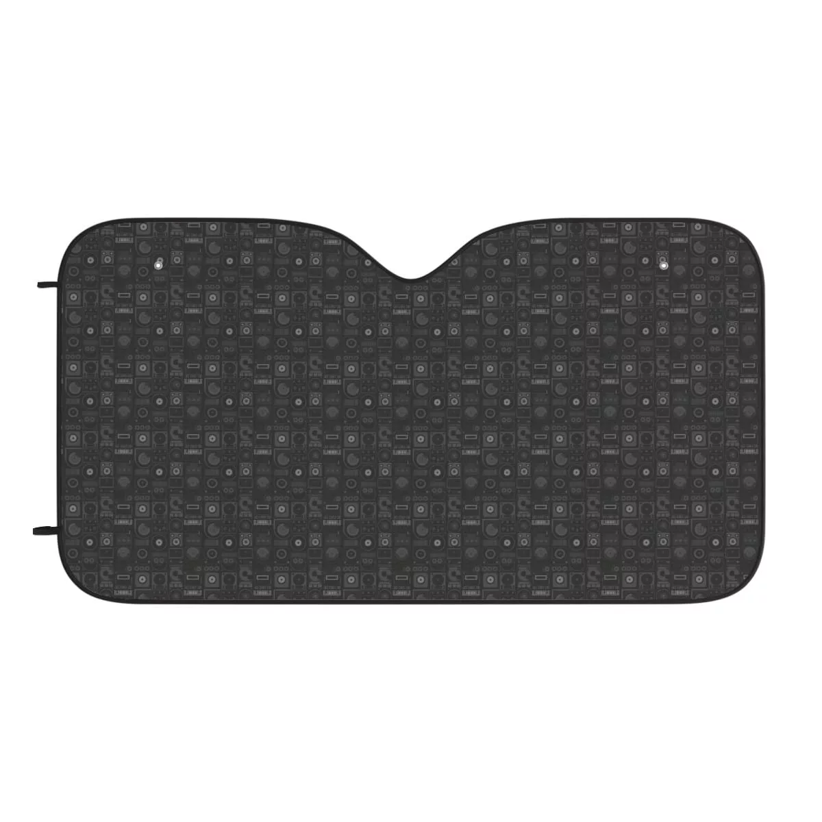 DJ Drip (Black): Turntable, CDJ, Mixer, Speaker Pattern - Car Sun Visor (Multiple Sizes / Universal Fit)