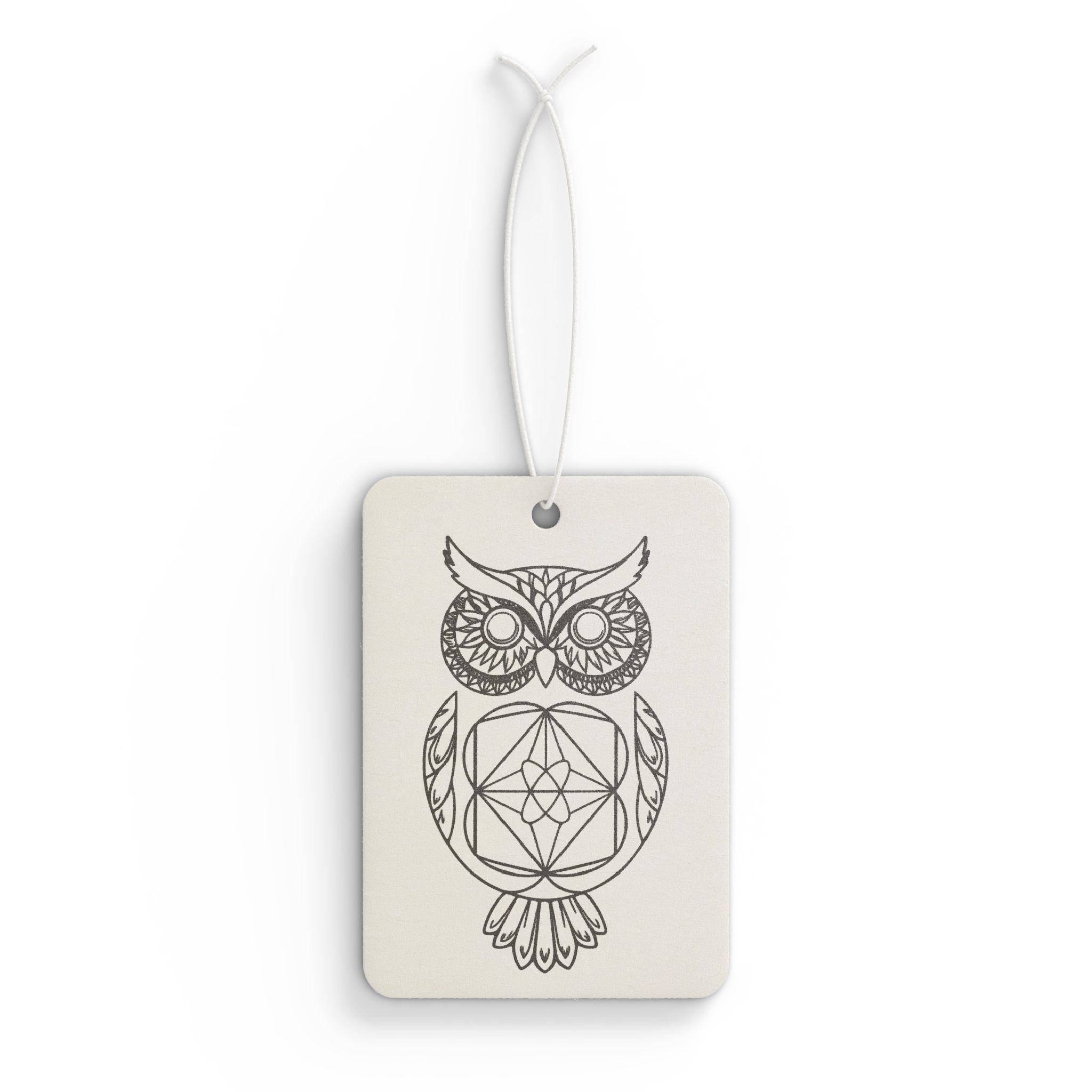 Sacred Geometry Owl (White) Car Air Freshener