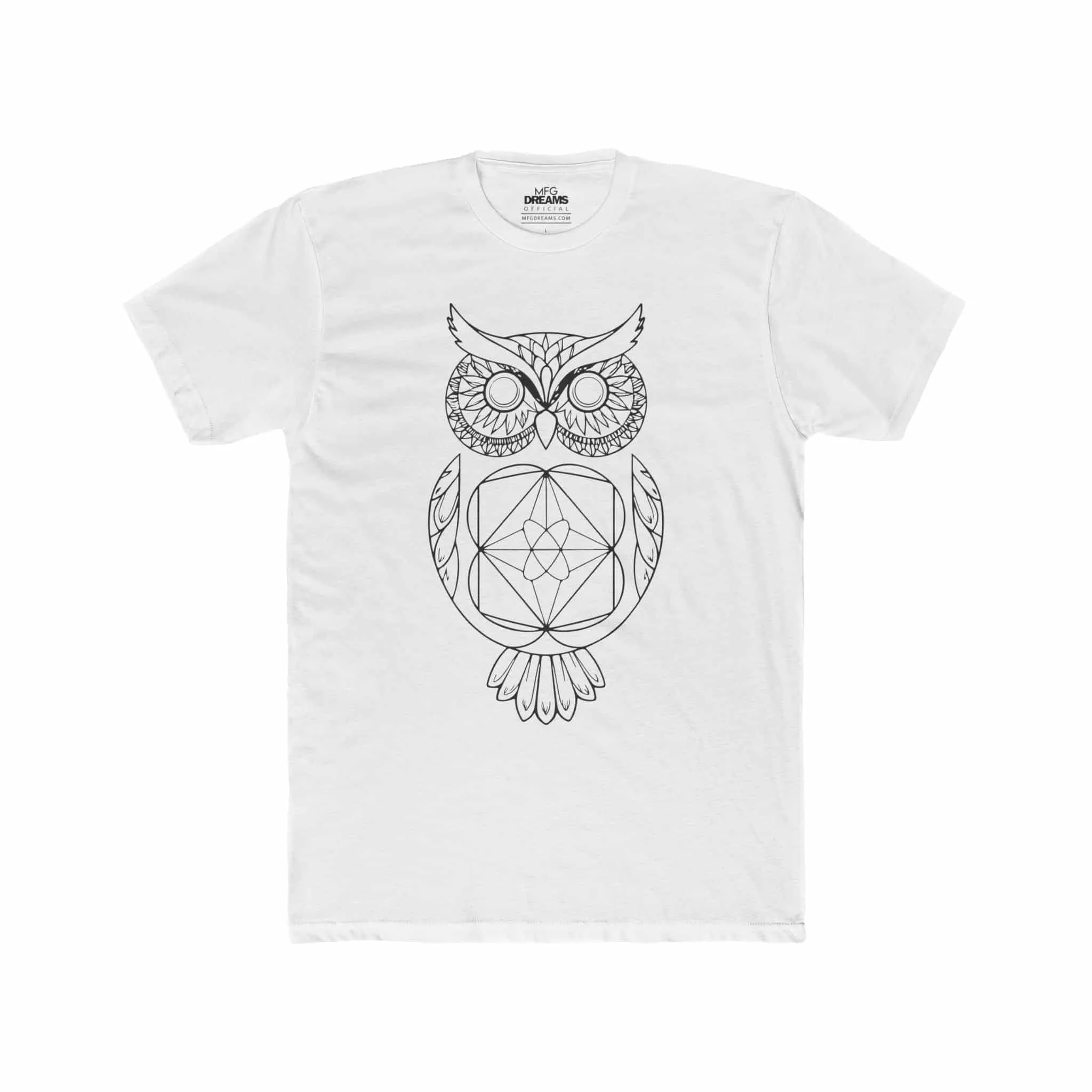 PLUR Sacred Geometry Owl. Peace, Love, Unity, Respect - Graphic Tee (Unisex)