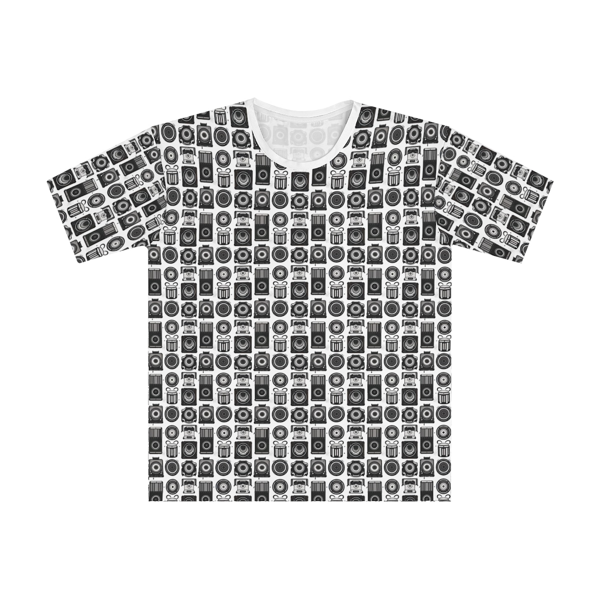 DJ Drip - Decibel Dynasty (White) Subwoofer & Speaker Pattern - Graphic Tee