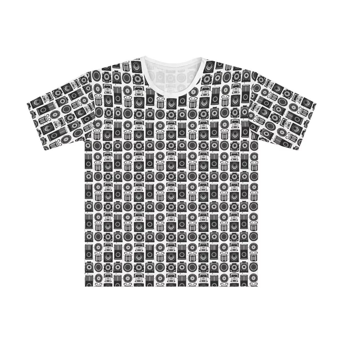 DJ Drip - Decibel Dynasty (White) Subwoofer & Speaker Pattern - Graphic Tee