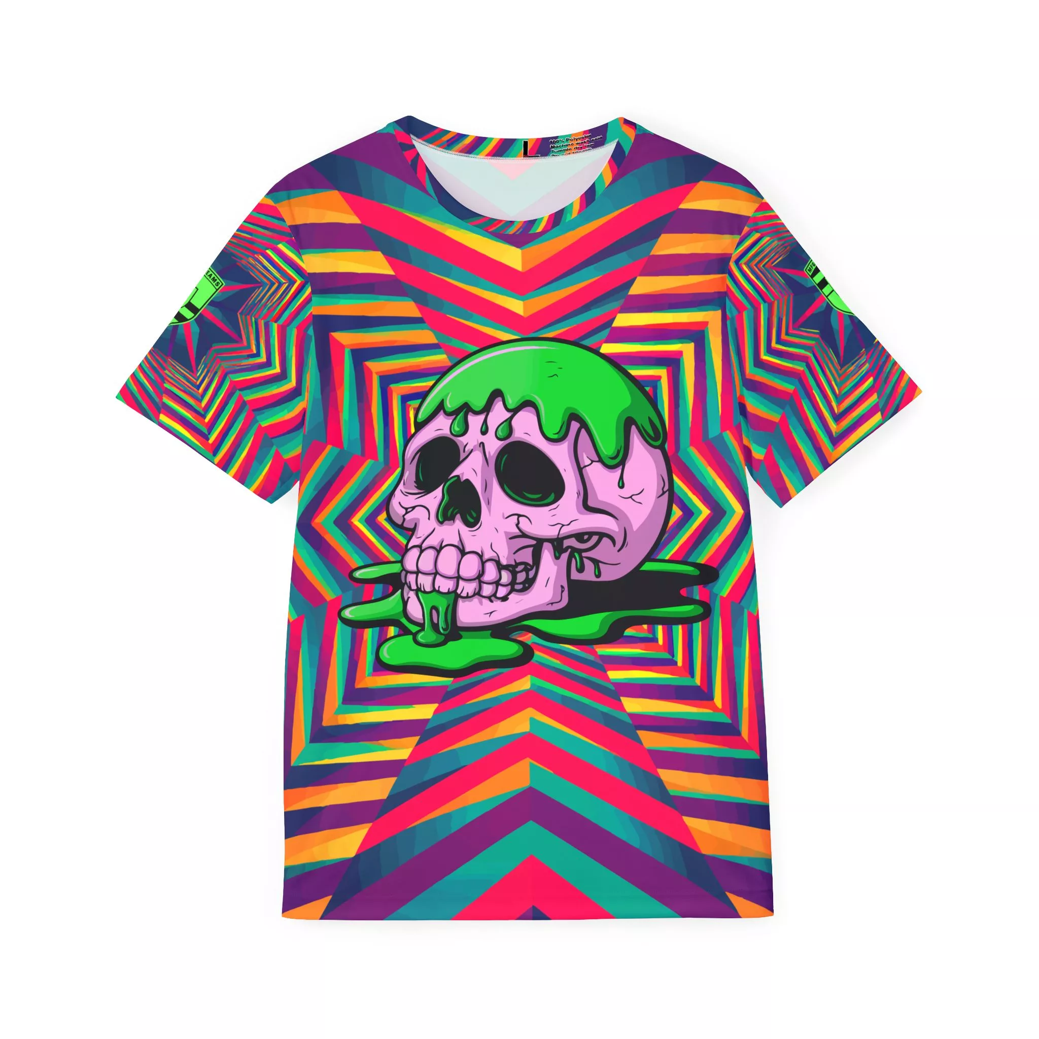 Trippy Skull Dripping Face Melt Graphic Tee (All Over Print)