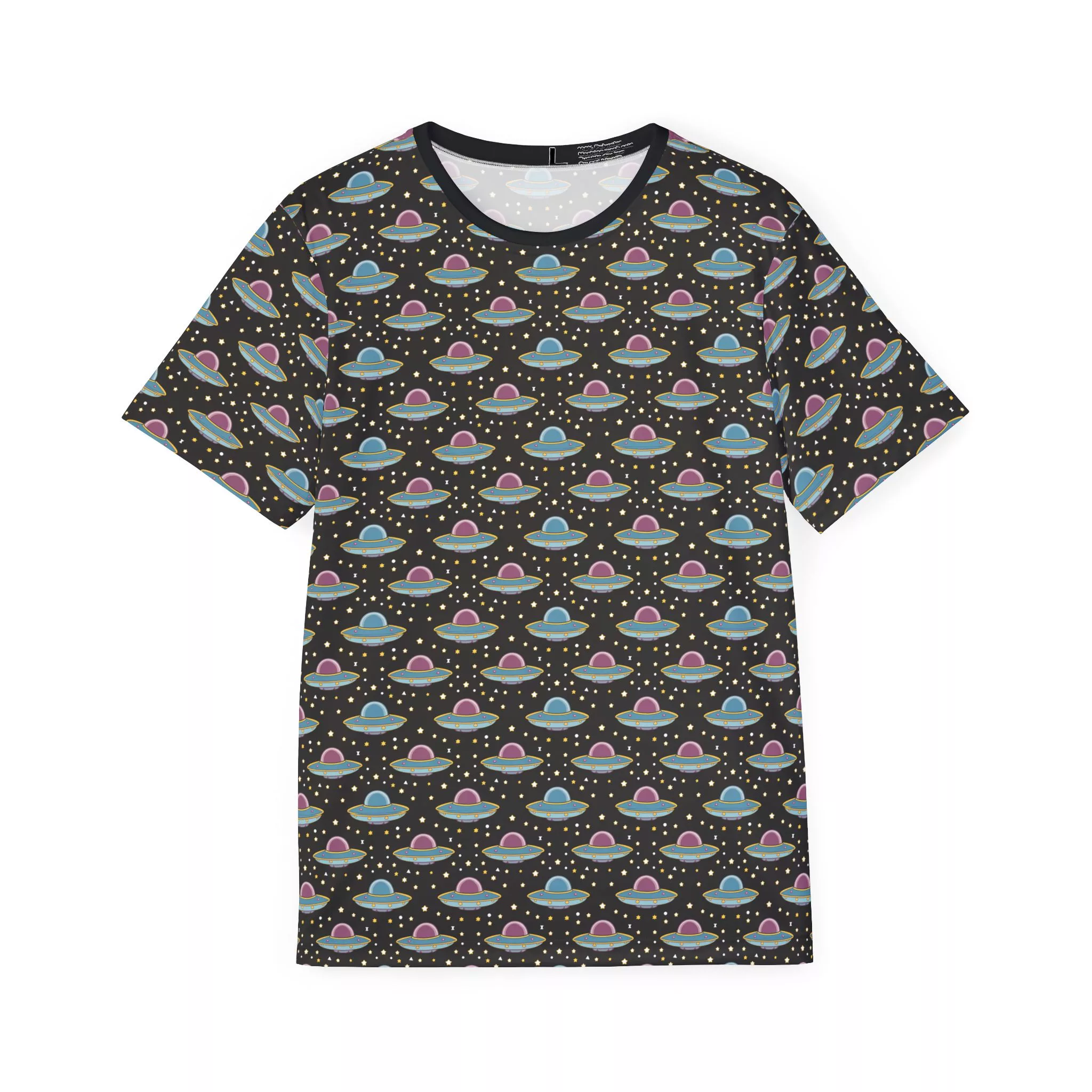 Trippy Spaceship Pattern - All Over Print Graphic Tee (Men's Sports Jersey)