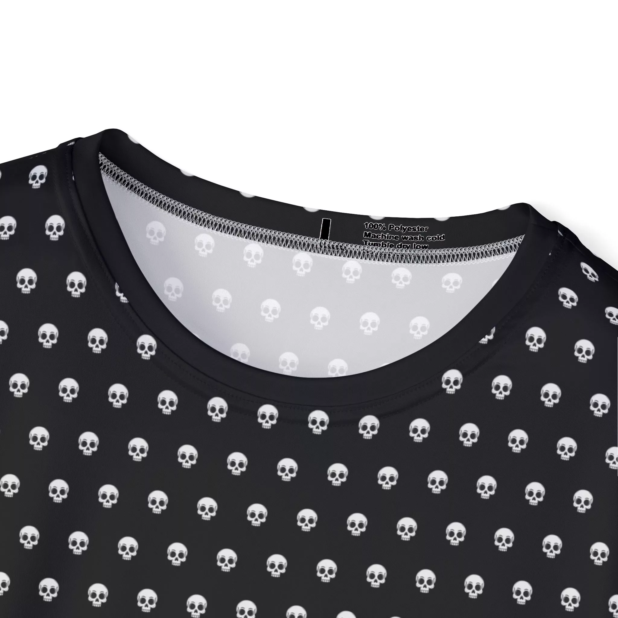 Tiny Skull Pattern Graphic Tee - Black (All Over Print) | Mfg Dreams Tiny Skull Pattern Graphic Tee - Black (All Over Print) - Image 3
