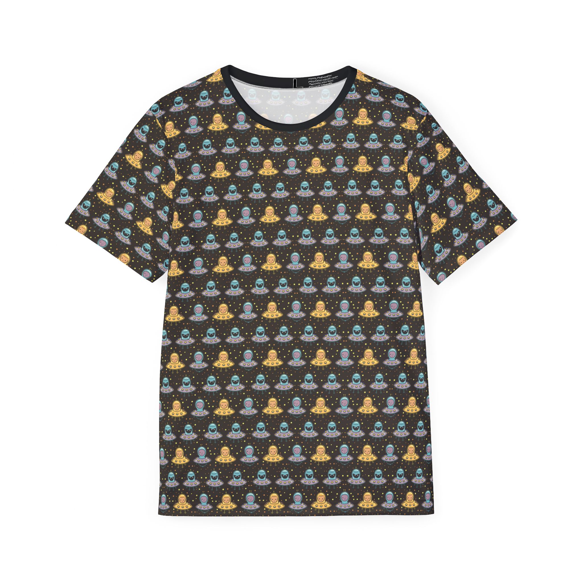 Trippy Alien Spacecraft Pattern - All Over Print Graphic Tee (Men's Sports Jersey)