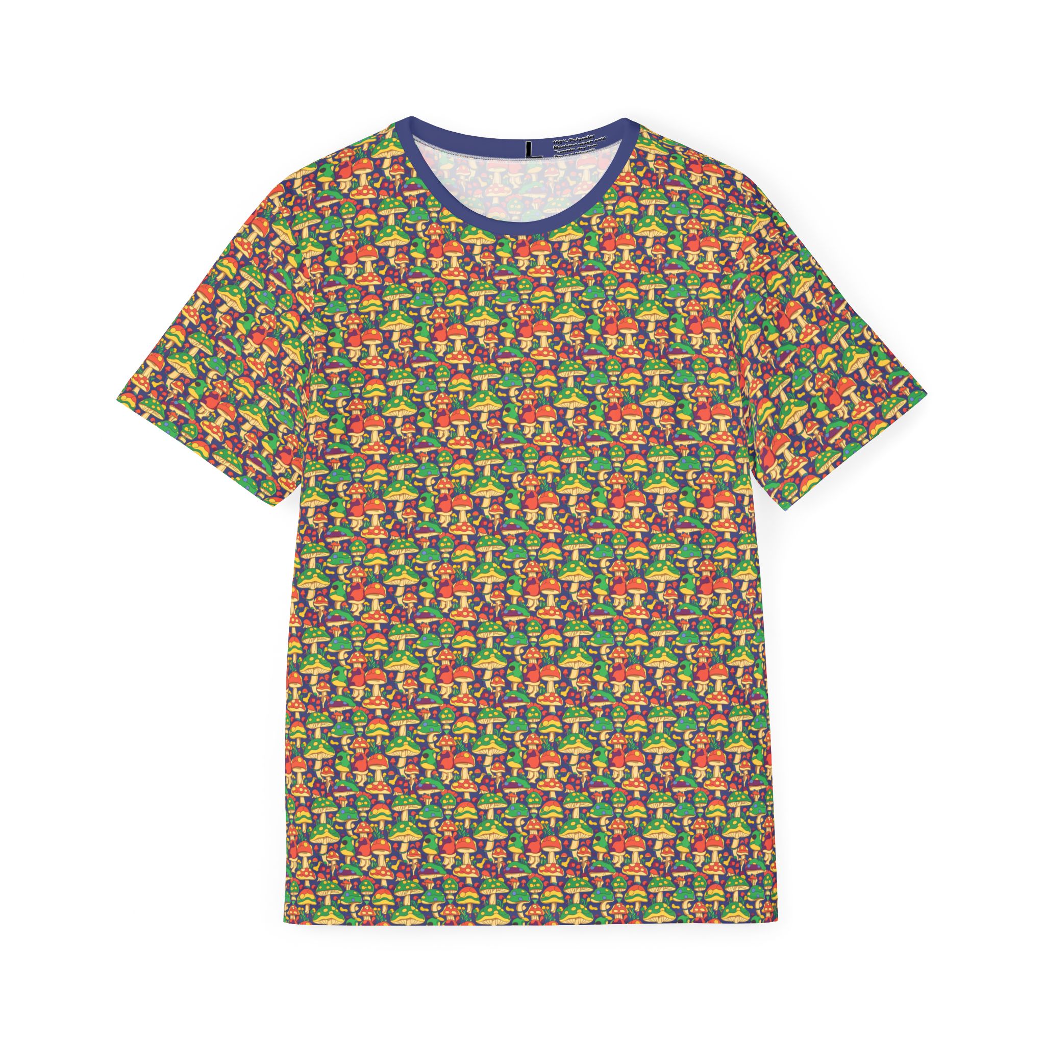 Trippy Mushroom Pattern (Purple) - All Over Print Graphic Tee (Men's Sports Jersey)