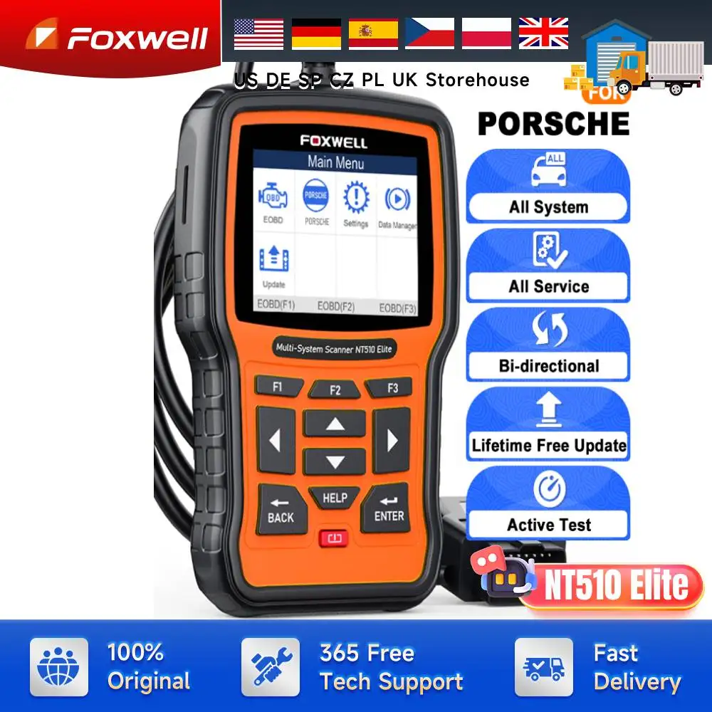 Professional Diagnostic Tool for Porsche: FOXWELL NT510 Elite Full System Scanner