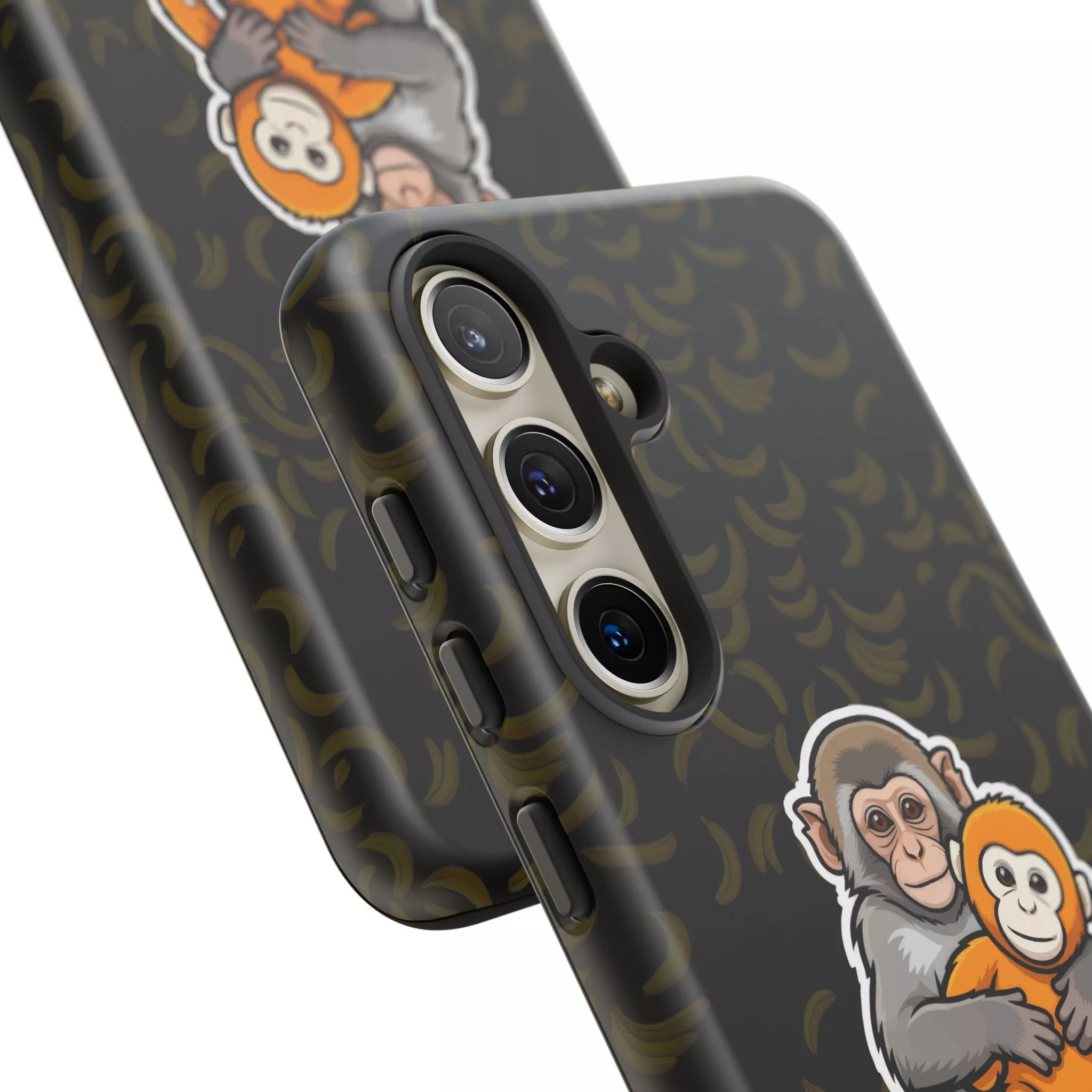 Alternative View Of Snow Monkey Snuggle Squad (Protective Phone Case)