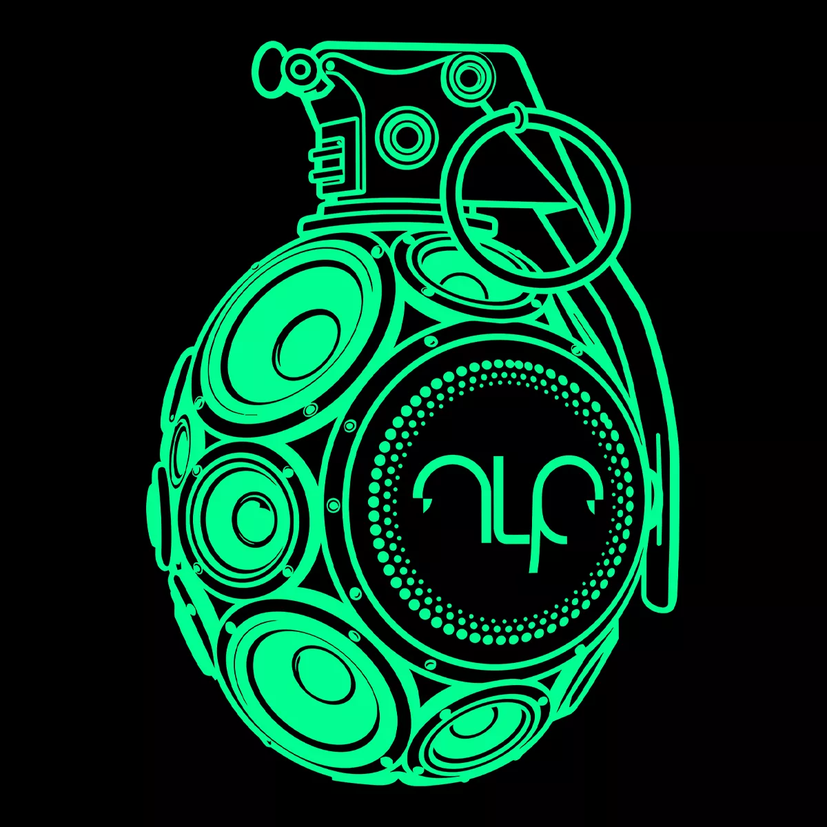 Dj Matrix X Nlp: The Sonic Grenade Tee (Unisex) | Mfg Dreams Matrix X Nlp: The Sonic Grenade All-Over Print Tee