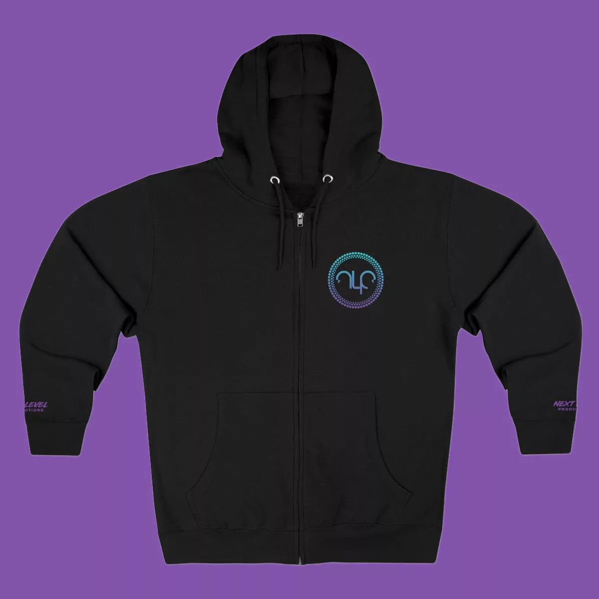 Shop | Mfg Dreams Next Level Productions, Crested Logo - Celestial Covenant Colors (Unisex Zip Hoodie)