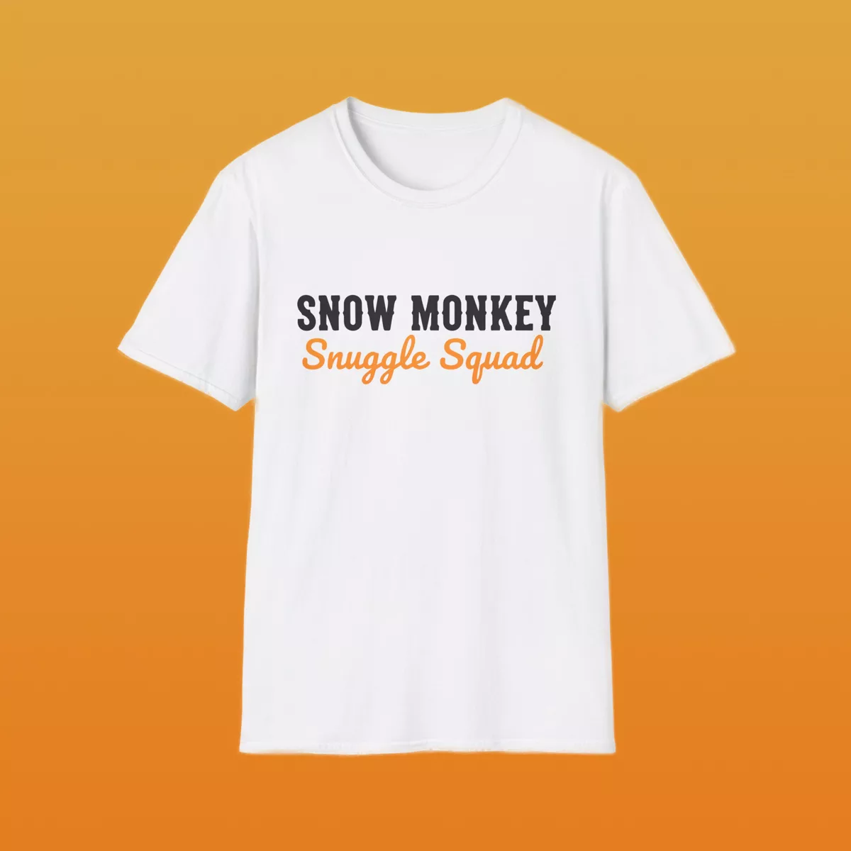 Punch The Monkey: &Quot;Snow Monkey Snuggle Squad&Quot; Tribute Tee - White, Front Design