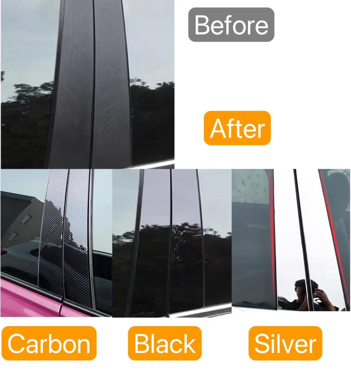 4Pcs Glossy Black Pillar Post Carbon Fiber Fit For Porsche Panamera 971 2017-2022 2018 2019 Window Door Deal B Ccover Sticker | Mfg Dreams 4Pcs Glossy Black Pillar Post Carbon Fiber Fit For Porsche Panamera 971 2017-2022 2018 2019 Window Door Deal B Ccover Sticker - Image 5