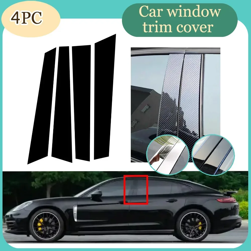 Shop | Mfg Dreams 4Pcs Glossy Black Pillar Post Carbon Fiber Fit For Porsche Panamera 971 2017-2022 2018 2019 Window Door Deal B Ccover Sticker