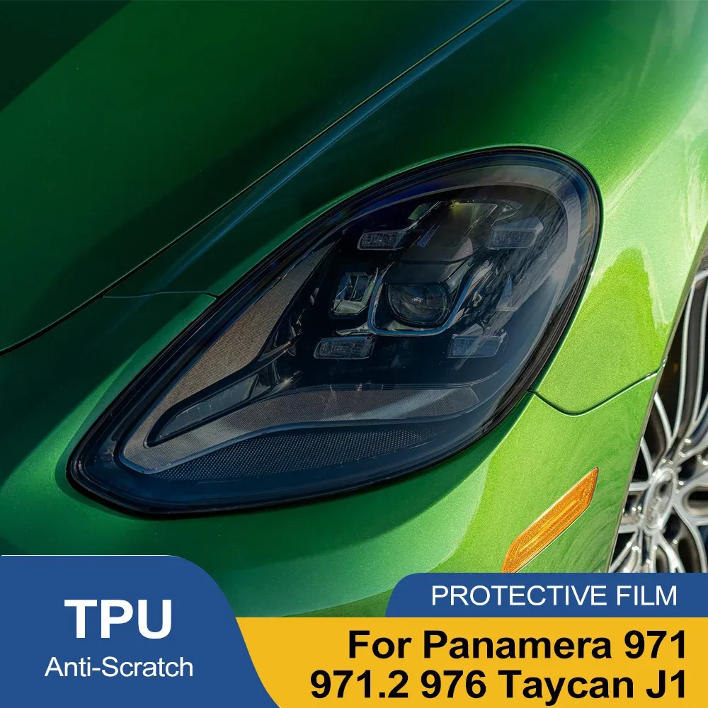 Shop | Mfg Dreams For Porsche Panamera Taycan 971 971.2 976 J1 Car Headlight Tpu Ppf Protective Film Smoke Black Pre Cut Anti-Scratch Vinyl Film