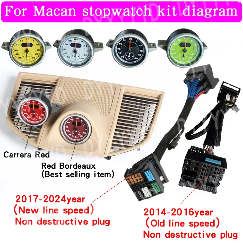 Alternative View Of For Porsche Macan Sports Chrono Stopwatch 14-23 95B Dash Clock Watch Instrument Panel Dashboard Compass Car Interior Accessories