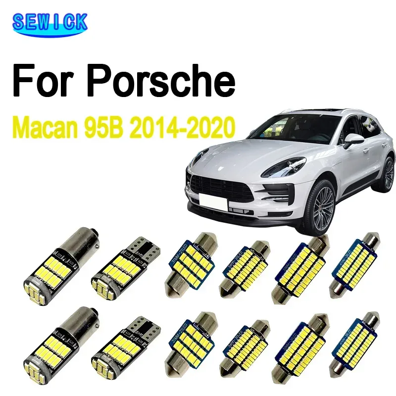 14Pcs Canbus For Porsche Macan 95B 2014 2015 2016 2017 2018 2019 2020 Vehicle Bulbs LED Interior Map Dome Trunk Light Kit