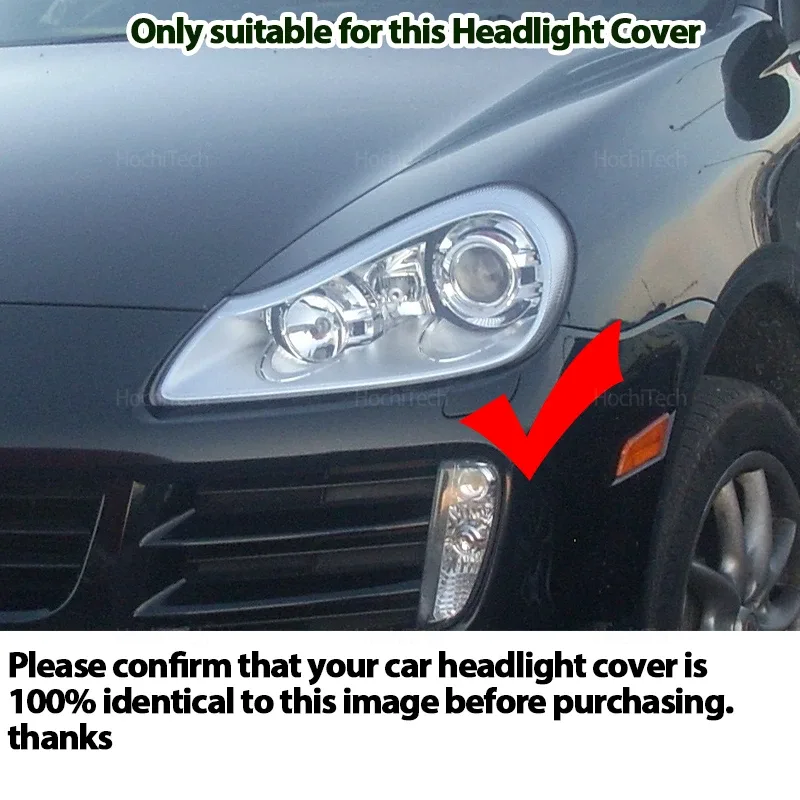 Alternative View Of Head Lights Cover For Porsche Cayenne S Gts E1 9Pa 955 957 2008-2010 Transparent Housing Front Headlights Lens Shell Lampcover