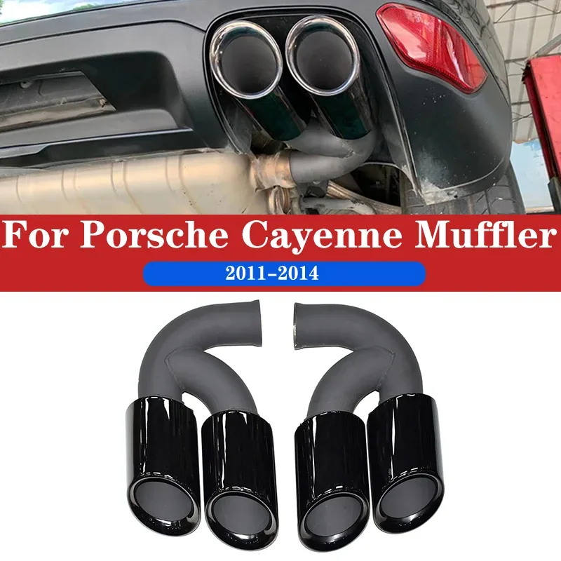 for Porsche Cayenne 958 exhaust upgrade GTS 304stainless steel black muffler tailpipe nozzle tip tailpipe 2011-2014