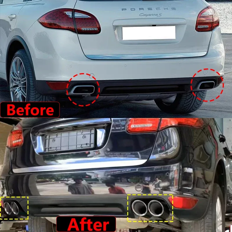 For Porsche Cayenne 958 Exhaust Upgrade Gts 304Stainless Steel Black Muffler Tailpipe Nozzle Tip Tailpipe 2011-2014 | Mfg Dreams For Porsche Cayenne 958 Exhaust Upgrade Gts 304Stainless Steel Black Muffler Tailpipe Nozzle Tip Tailpipe 2011-2014 - Image 5