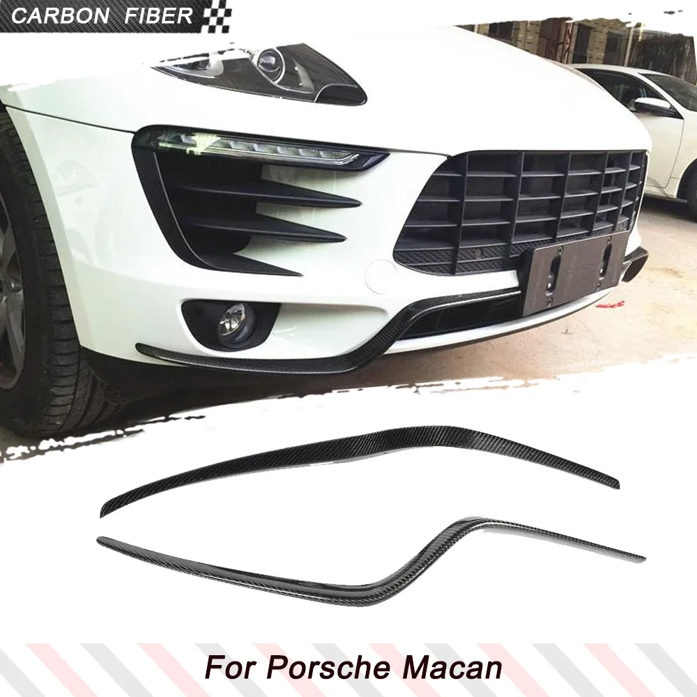 Shop | Mfg Dreams Carbon Fiber Car Front Bumper Canards Lip Fenders For Porsche Macan Base 2014-2017 Car Front Air Vents Fins Splitters Body Kits