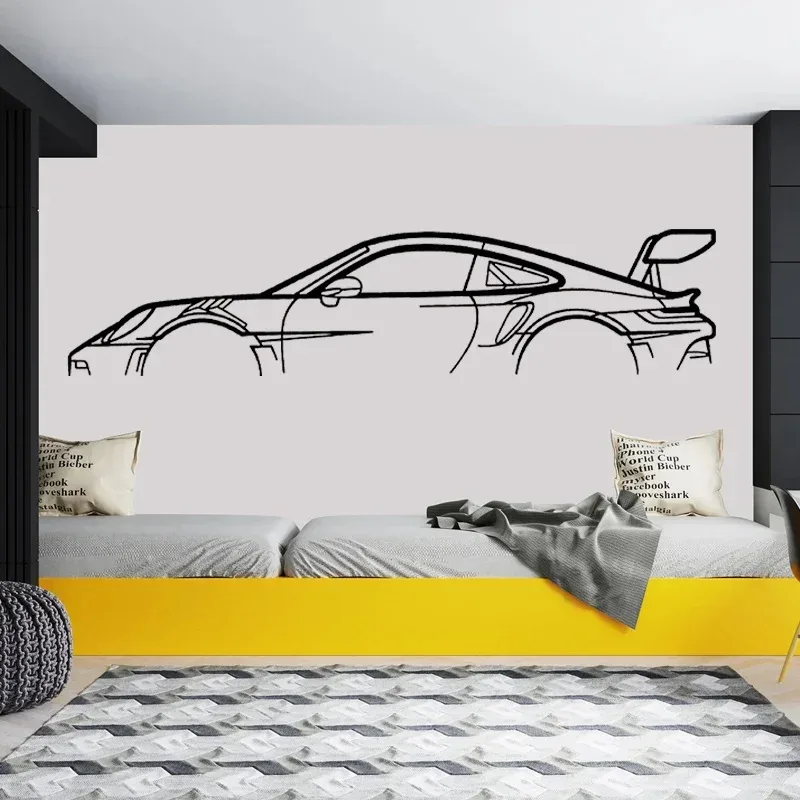 Alternative View Of Car Silhouette Wall Art Sticker Vinyl Home Decor Automotive Service Center Garage Car Beauty Shop Decoration Decals Murals