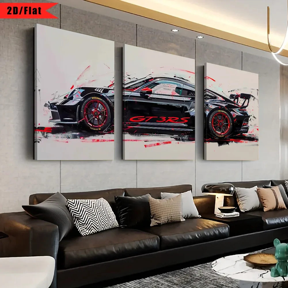 Alternative view of Fashionable Popular Super Sports Car GT3 RS Graffiti Wall Art, HD Canvas Print Poster, Home, Living Room, Room Decoration