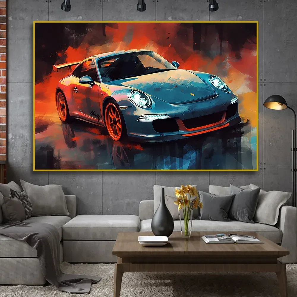 911 Gt3 Rs Car Generation Supercar Wall Arts Posters Canvas Painting For Room Office School Decoration Stuff Home Decor | Mfg Dreams 911 Gt3 Rs Car Generation Supercar Wall Arts Posters Canvas Painting For Room Office School Decoration Stuff Home Decor - Image 4