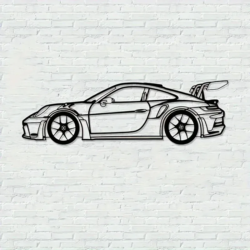 Contemporary Metal Wall Art: 911 Sports Car Silhouette For Auto Enthusiasts | Mfg Dreams Contemporary Metal Wall Art: 911 Sports Car Silhouette For Auto Enthusiasts - Image 4