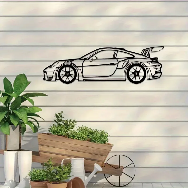 Contemporary Metal Wall Art: 911 Sports Car Silhouette For Auto Enthusiasts | Mfg Dreams Contemporary Metal Wall Art: 911 Sports Car Silhouette For Auto Enthusiasts - Image 5