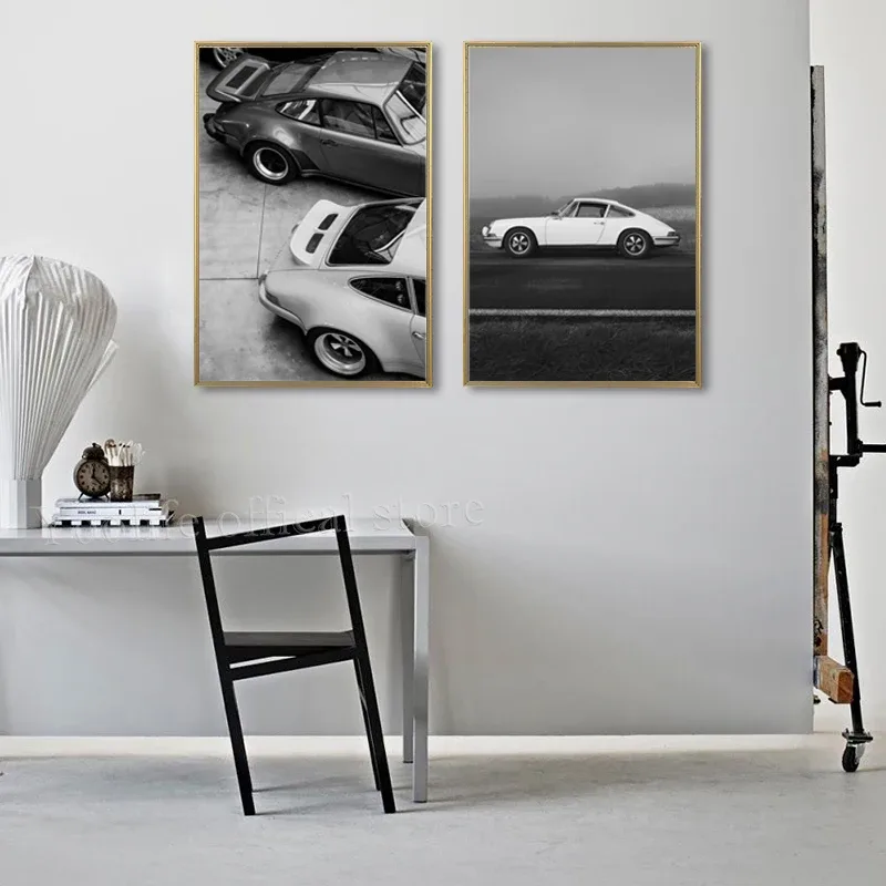 Black White Fashion Luxury Brand Race Car Art Prints For Porsche Vehicle Posters Old 911 Canvas Painting Living Room Decor | Mfg Dreams Black White Fashion Luxury Brand Race Car Art Prints For Porsche Vehicle Posters Old 911 Canvas Painting Living Room Decor - Image 3