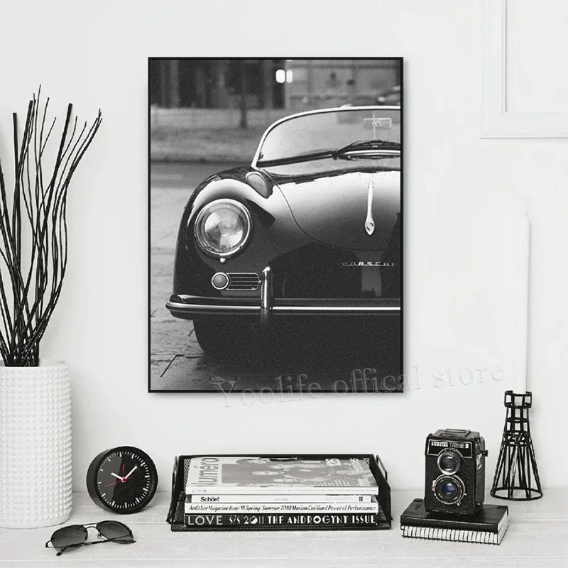 Black White Fashion Luxury Brand Race Car Art Prints For Porsche Vehicle Posters Old 911 Canvas Painting Living Room Decor | Mfg Dreams Black White Fashion Luxury Brand Race Car Art Prints For Porsche Vehicle Posters Old 911 Canvas Painting Living Room Decor - Image 5