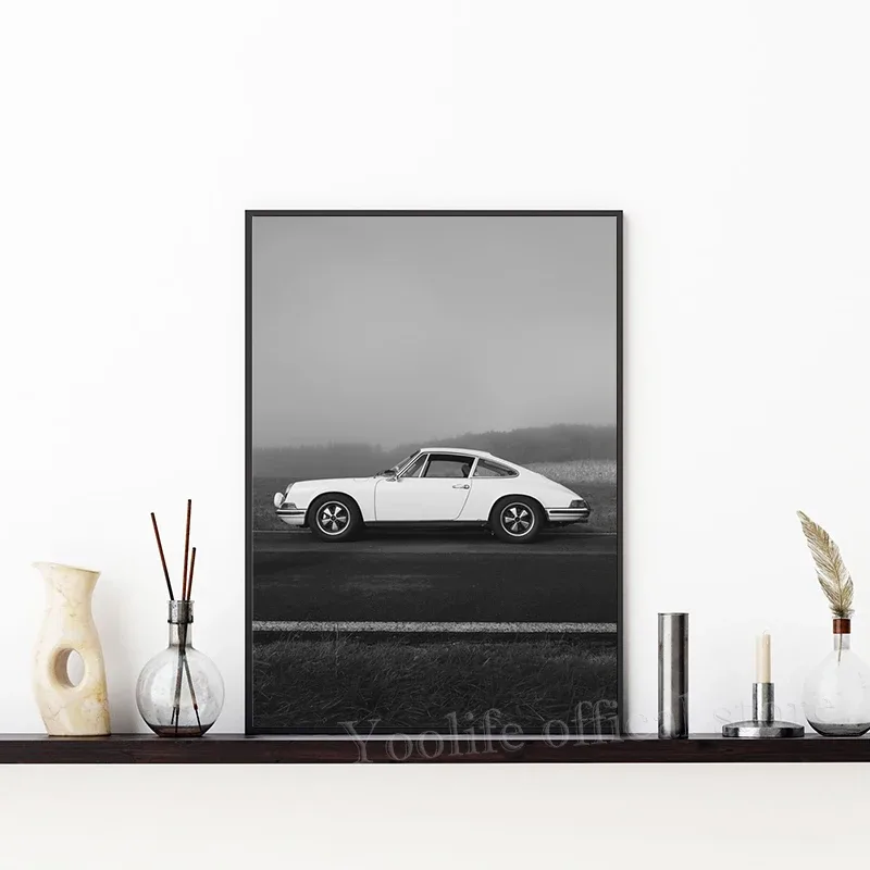 Black White Fashion Luxury Brand Race Car Art Prints For Porsche Vehicle Posters Old 911 Canvas Painting Living Room Decor | Mfg Dreams Black White Fashion Luxury Brand Race Car Art Prints For Porsche Vehicle Posters Old 911 Canvas Painting Living Room Decor - Image 4