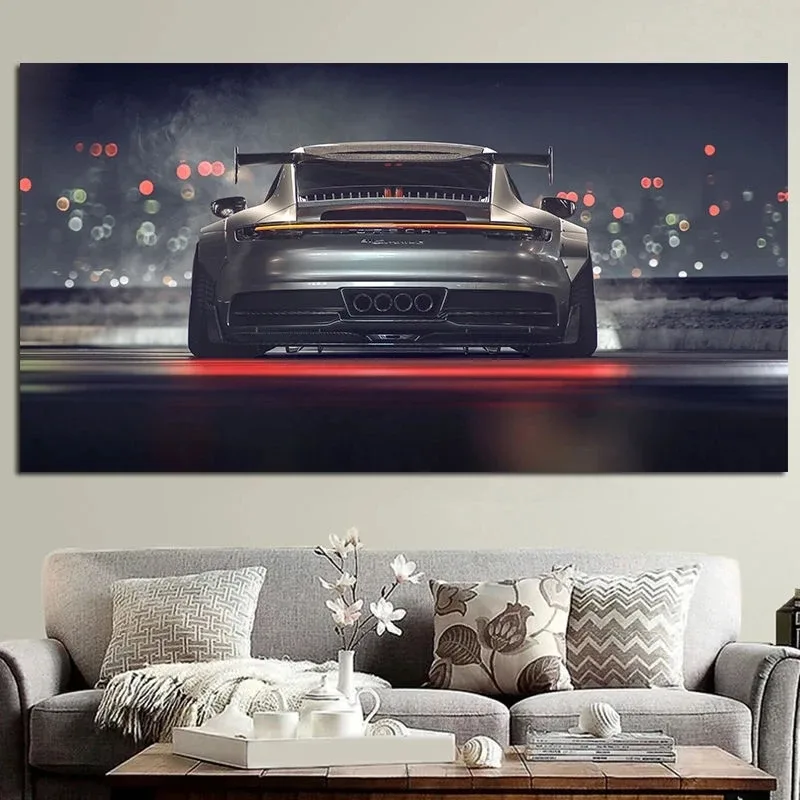 Modern Wall Art Canvas Painting Supercars 911 Gt Bcak View Wall Pictures Silk Posters And Prints Living Room Home Decor Unframed | Mfg Dreams Modern Wall Art Canvas Painting Supercars 911 Gt Bcak View Wall Pictures Silk Posters And Prints Living Room Home Decor Unframed - Image 3
