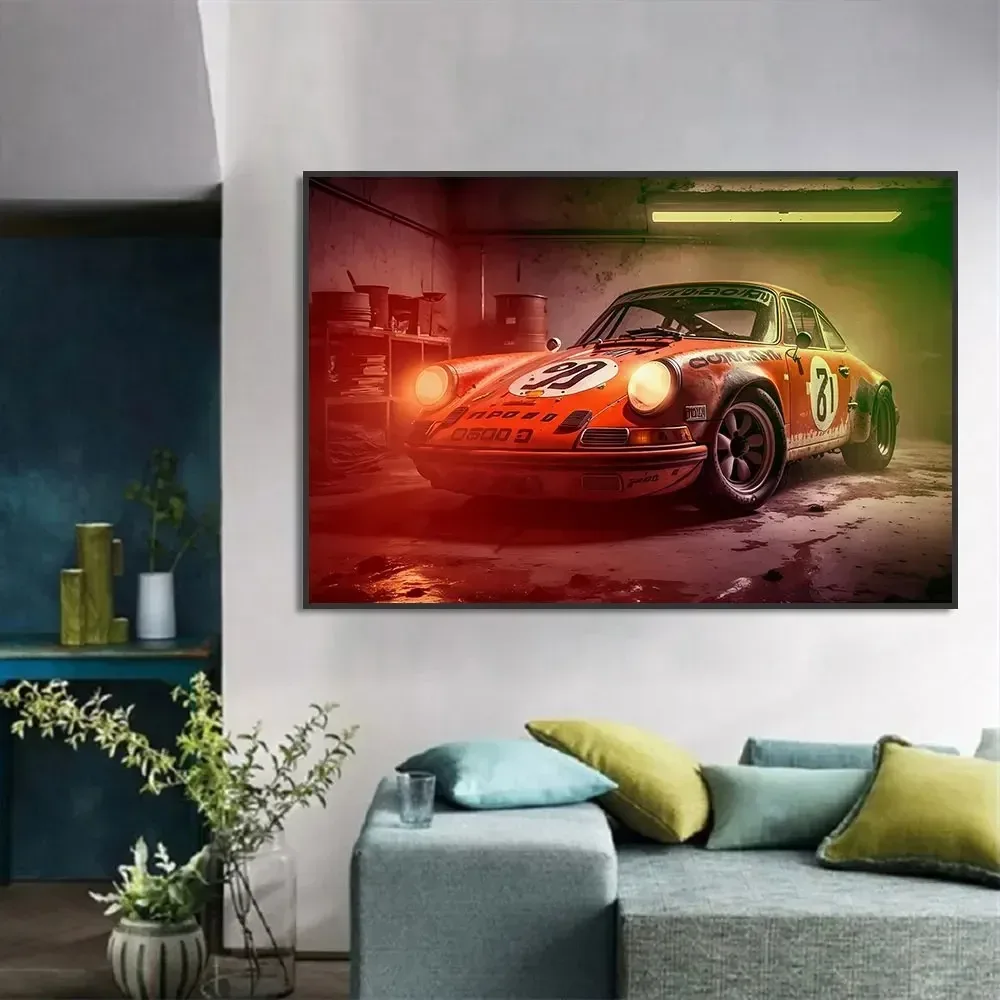 Alternative view of 911 GT3 RS Car Generation Supercar Poster Canvsa Painting Home Decor Wall Art Decoration Gift For Car Lover Frameless