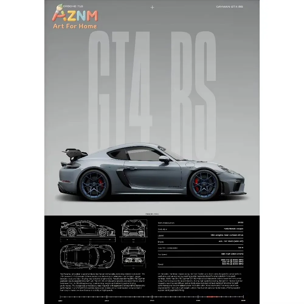 1Pc Minimalist 911 Gt3-Rs 718 Gt4 Rs Hyper Car Sports Car Supercar Poster Canvas Painting Wall Art Pictures Home Interior Decor | Mfg Dreams 1Pc Minimalist 911 Gt3-Rs 718 Gt4 Rs Hyper Car Sports Car Supercar Poster Canvas Painting Wall Art Pictures Home Interior Decor - Image 5