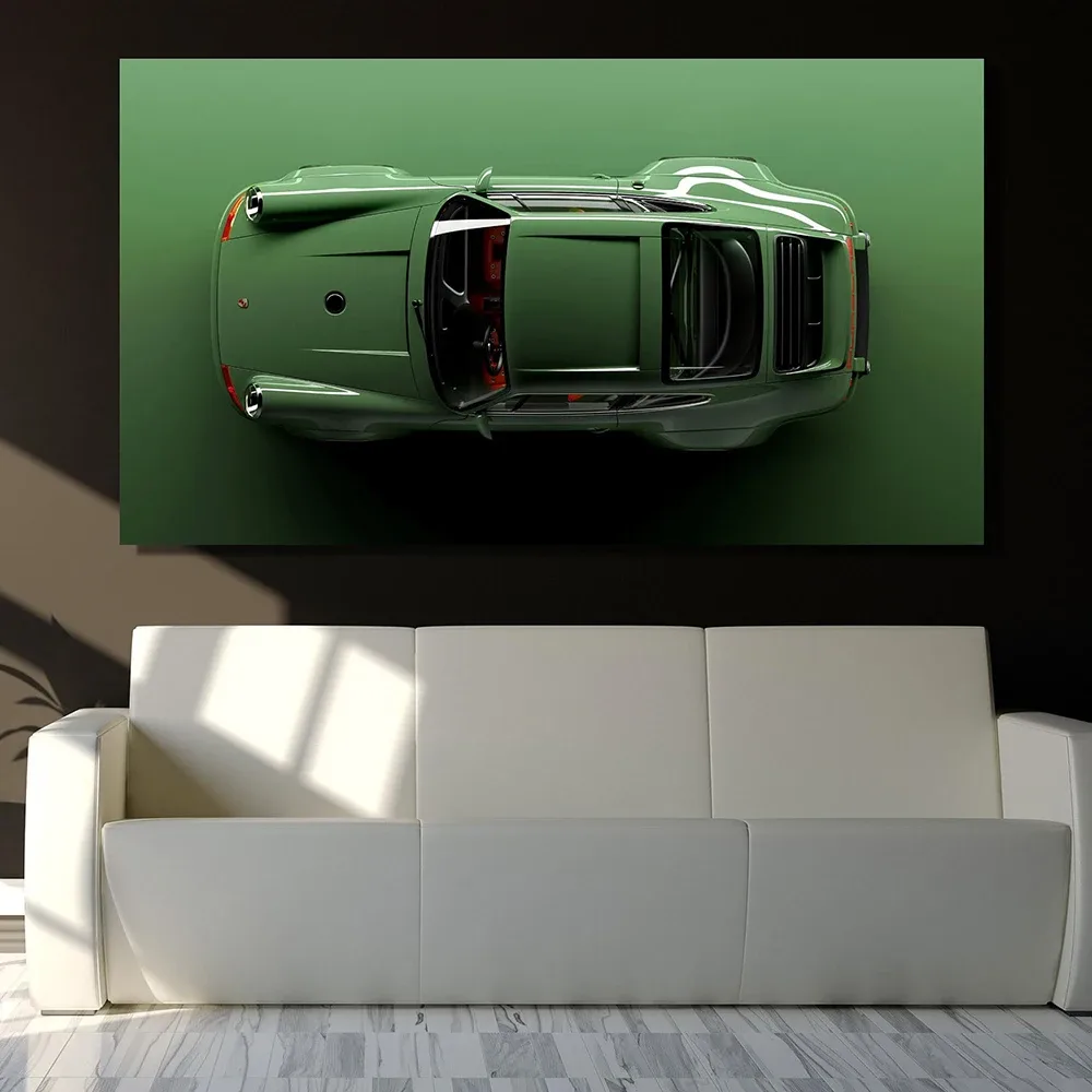 1Pc Frameless Canvas Painting Modern Luxury Sports Car 911 Carrera Canvas Painting Classical Supercar Green Poster And Print Wal | Mfg Dreams 1Pc Frameless Canvas Painting Modern Luxury Sports Car 911 Carrera Canvas Painting Classical Supercar Green Poster And Print Wal - Image 4