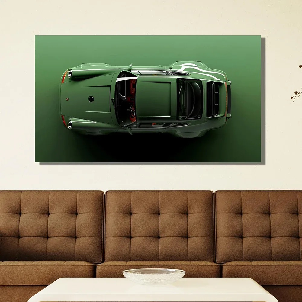 1Pc Frameless Canvas Painting Modern Luxury Sports Car 911 Carrera Canvas Painting Classical Supercar Green Poster And Print Wal | Mfg Dreams 1Pc Frameless Canvas Painting Modern Luxury Sports Car 911 Carrera Canvas Painting Classical Supercar Green Poster And Print Wal - Image 5