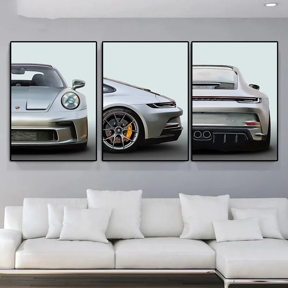 1Pc Frameless Canvas Painting Fashion Supercar Canvas Painting Luxury Racing Tail Lights Poster Print Pop 911Gt3 Club Wall Art L | Mfg Dreams 1Pc Frameless Canvas Painting Fashion Supercar Canvas Painting Luxury Racing Tail Lights Poster Print Pop 911Gt3 Club Wall Art L - Image 4
