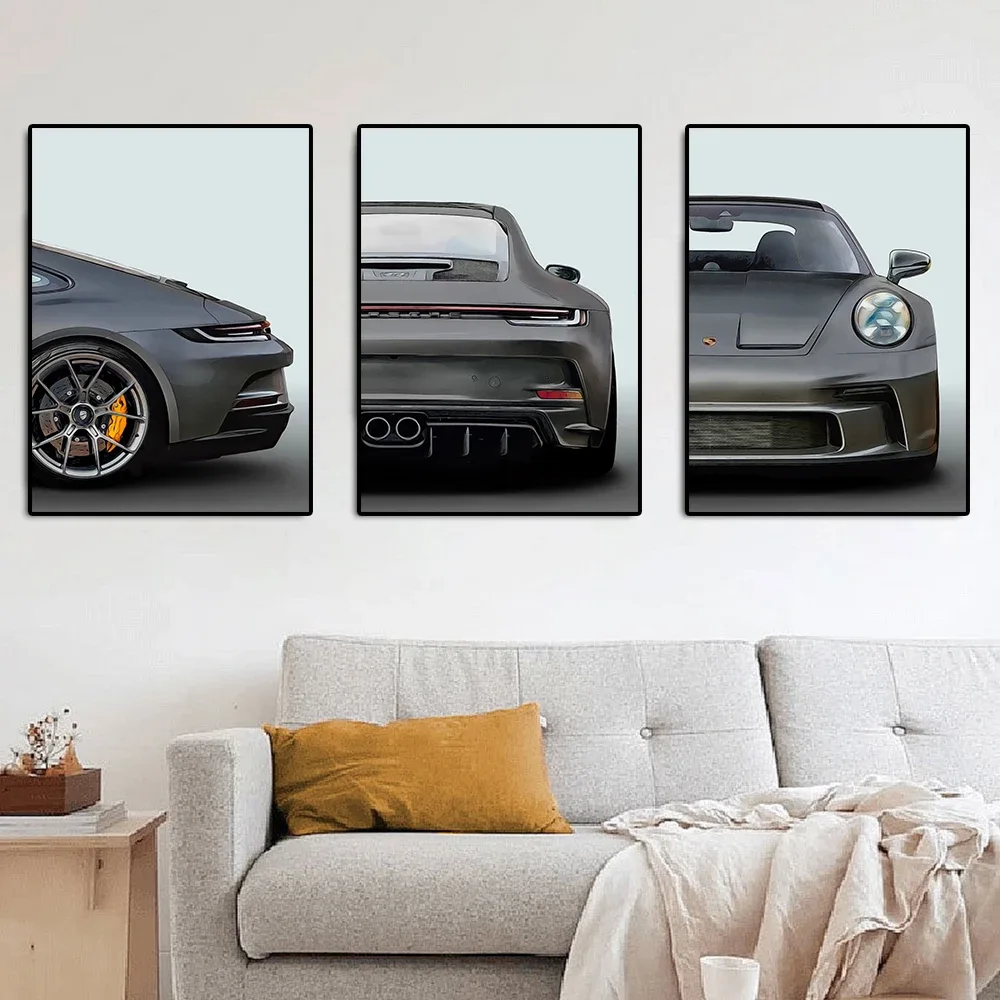 1Pc Frameless Canvas Painting Fashion Supercar Canvas Painting Luxury Racing Tail Lights Poster Print Pop 911Gt3 Club Wall Art L | Mfg Dreams 1Pc Frameless Canvas Painting Fashion Supercar Canvas Painting Luxury Racing Tail Lights Poster Print Pop 911Gt3 Club Wall Art L - Image 3