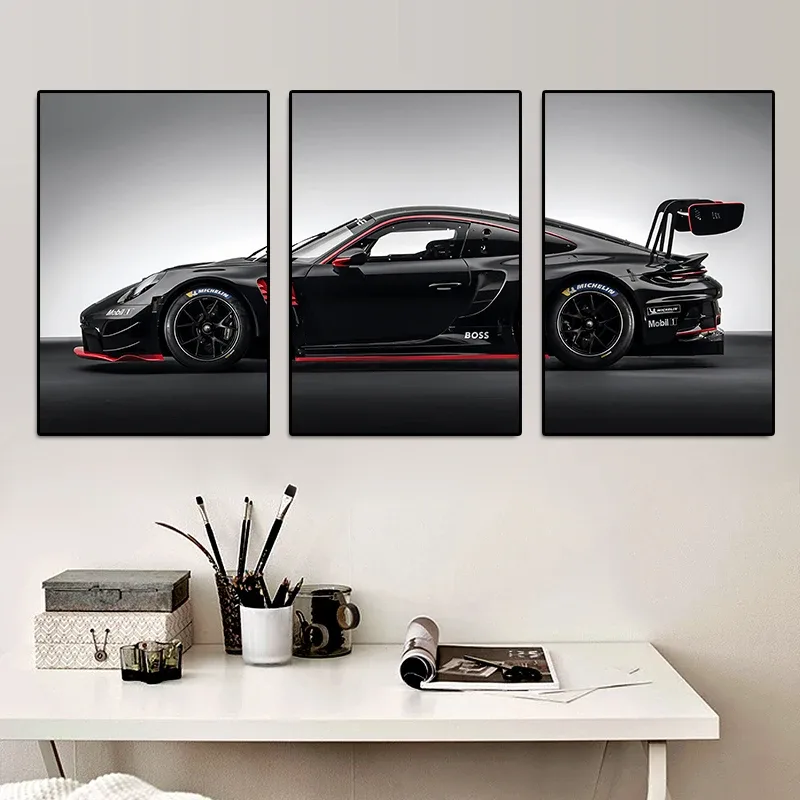 3pcs/set frameless 3Pcs Vintage Industrial Style Car Series Poster Gt3rs Art Poster Canvas Painting Wall Prints Picture Living